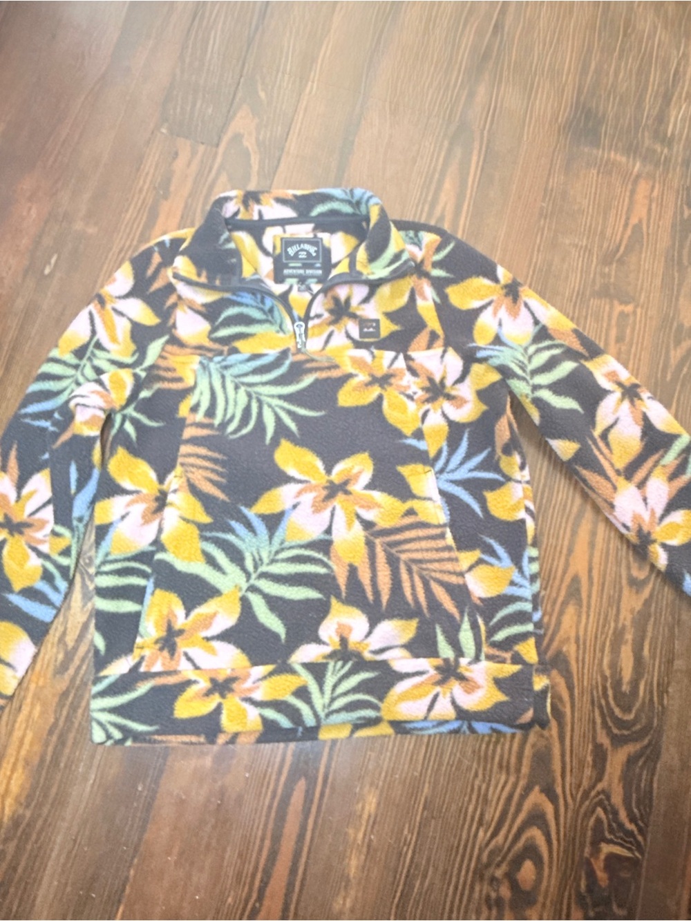 Billabong Floral Quarter Zip Sweater